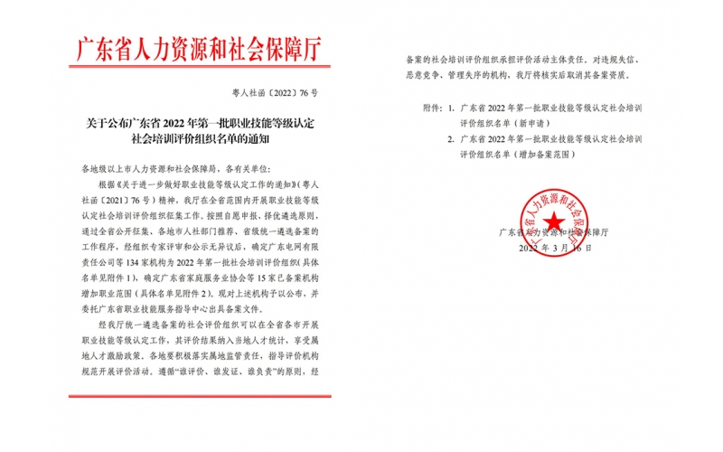 風向標成功獲評“廣東省職業技能等級認定社會培訓評價組織”資質